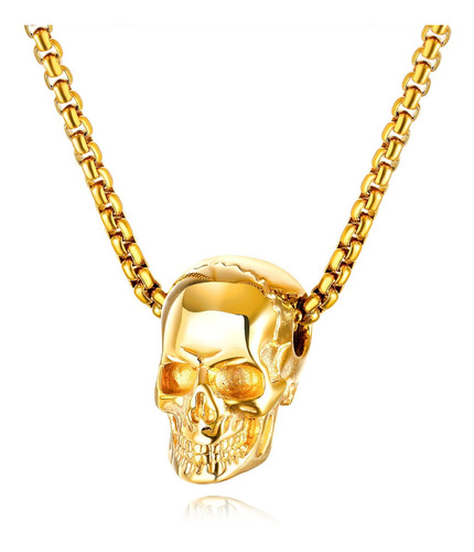 Nuevo Collar Acero Titanio Inox C913 Cráneo Calavera Santa