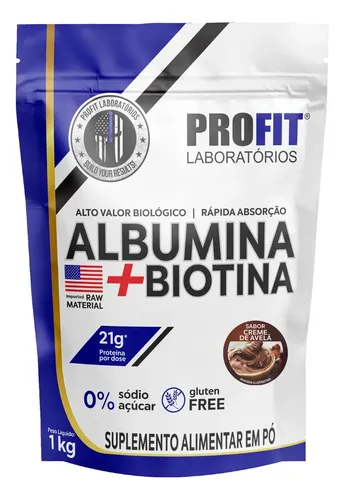 Suplemento Em Po Profit Labs Albumina Sabor Creme De Avela Em Refil De 1000g
