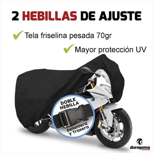Imagen 3 de 8 de Funda Cubre Moto Impermeable Airway Edición Black 2 Hebillas
