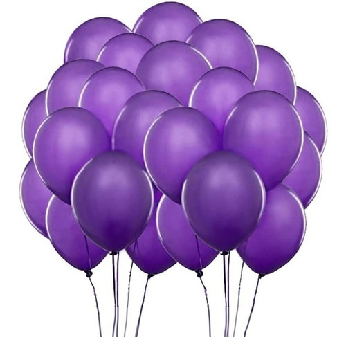 Paquete Globos Látex R12 Mate Morado Paquete 50und