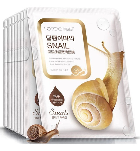 Máscara facial para todos os tipos de pele TOREC BEAUTY MASKS Snail slime 30g e 31.052 ml