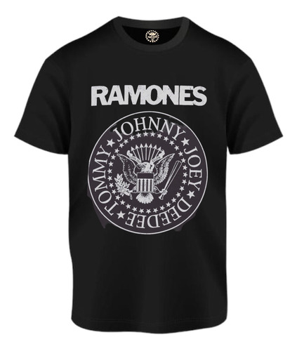 Remera Ramones  Rock  Plateada Hombre Manga Corta  