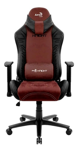Imagen 1 de 5 de Silla de escritorio AeroCool Knight gamer ergonómica  burgundy red con tapizado de cuero sintético y gamuza