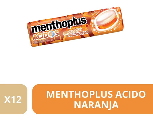 Pastillas Menthoplus Ácido Naranja Pack X 12un