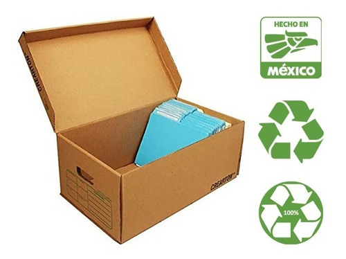 Caja Para Archivo Tamaño Carta(paq. De 5 Piezas) Ecológico