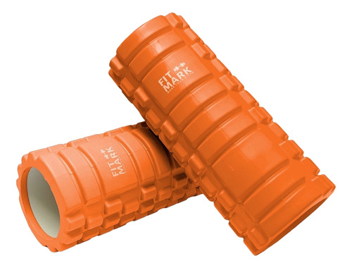 Rodillo Rolo Pilates Yoga 33 cm textura EVA masaje fitness color naranja