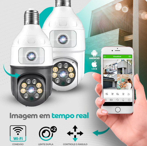 Câmera De Segurança Ip Wifi Full Hd 2 Lentes Visão Noturna