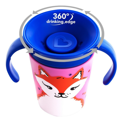 Imagem 5 de 6 de Copo 360 Munchkin Wild De Transição Com Alças Envio Rápido