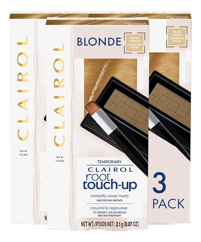 Clairol Polvo  Para Retoque De Raíz, Color Rubio Pack De 3