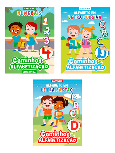 Coleção Caminhos Da Alfabetização - Kit Com 3 Cartilhas