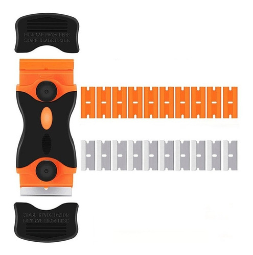 Estilete Raspador Duplo + 20 Lâminas Ratinho Removedor Cola