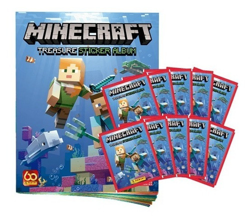 Álbum Minecraft Treasure Sticker + 25 Sobres + Envío