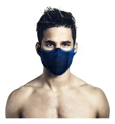 Mascara Filtrante Lavable Sin Cuello F5s E7  - Negro/azul