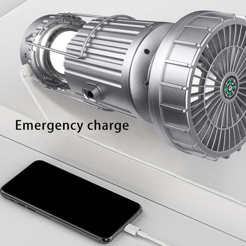 Solar Fan Multifunctional Power Bank Torch Camping 3000mah