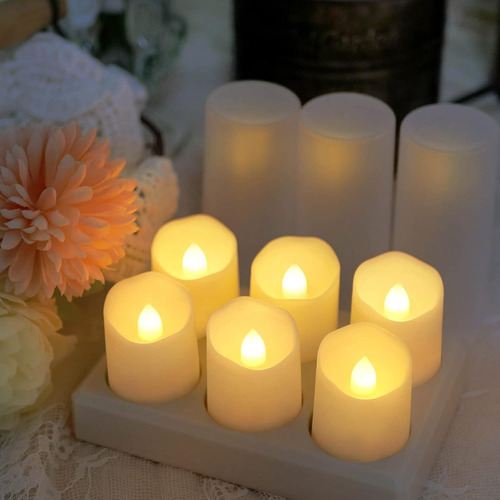 Velas Led Recargables De Té Sin Llama, Juego De 6