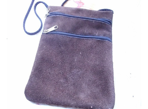 Cartera Colgar Marron Gamuza Bandolera Mujer Bolso 