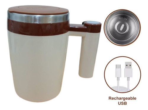 Taza Mezcladora Batidora Magnetica Automatica Con Usb Rosa