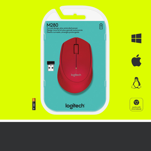 Mouse Inalambrico Logitech M280 Rojo