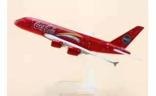 Avión Coca Cola A380 Escala 1:400 16 Cms Largo Metal Avión