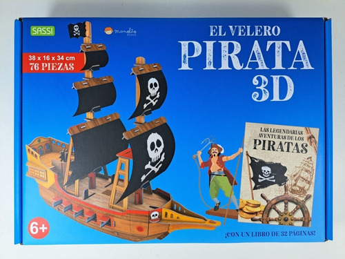 El Velero Pirata - Caja + Libro + Maqueta 3d Manolito Books