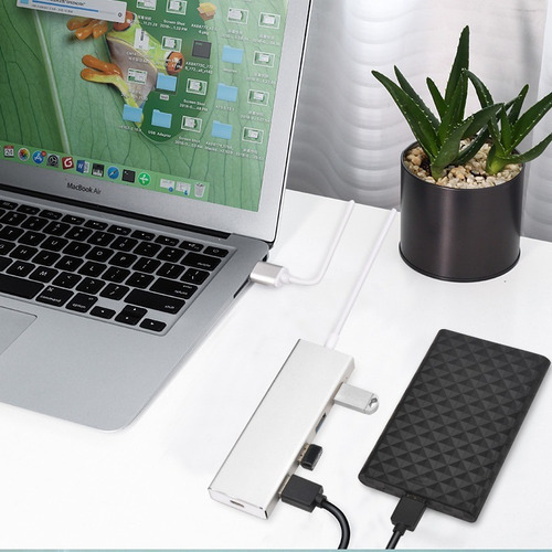 Imagen 5 de 7 de Hub Usb 3.0 Multiplicador 4 Puertos Usb + 1 C Zapatilla Pc