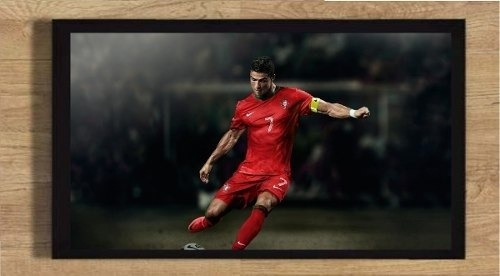 Quadro Cristiano Ronaldo Cr7 Portugal 50x70 Cm Com Moldura