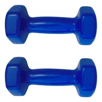 Comprar Par Mancuernas Pesas Hexagonal Vinil De 5lb Azul (2.25 Kg) 