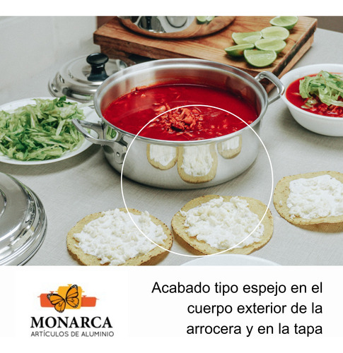 Arrocera De Aluminio Con Base No. 34 Capacidad 13 Litros