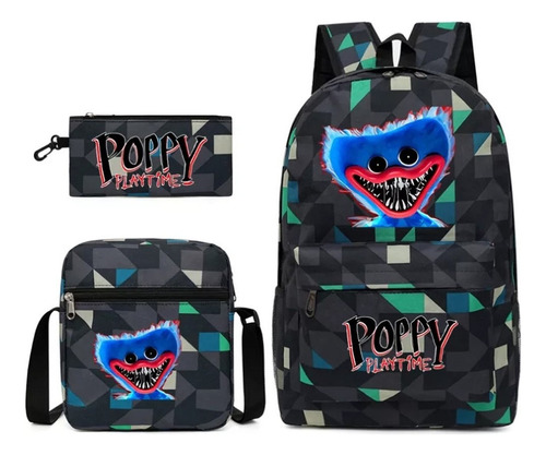 3 Piezas Mochila Con Accesorios Poppy Playtime Huggy Wuggy