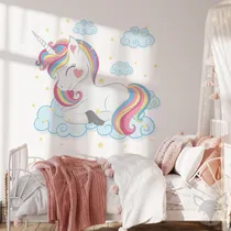Comprar Vinilo Unicornio Durmiendo En Nubes, Estrellas Y Nubes