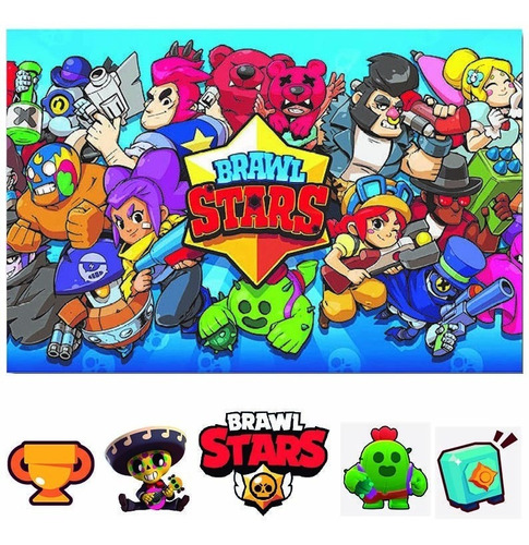 Display Brawl Stars 70 Cm Mercadolivre Com Br - painel aniversário do brawl stars