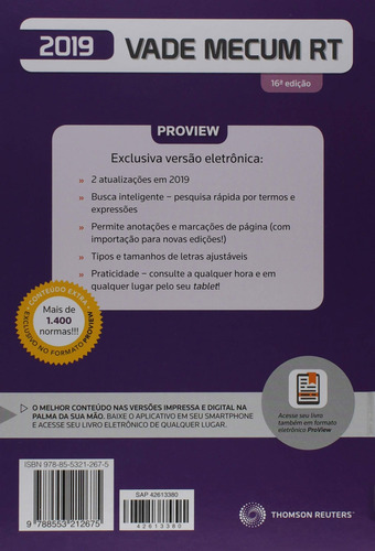 Imagem 2 de 4 de Livro Vade Mecum Rt 2019 + Minidicio Revistas Dos Tribu
