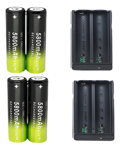 Batería 18650 Cargador Set 4 X 5800mah Li-ion 3.7v 18650 Bat