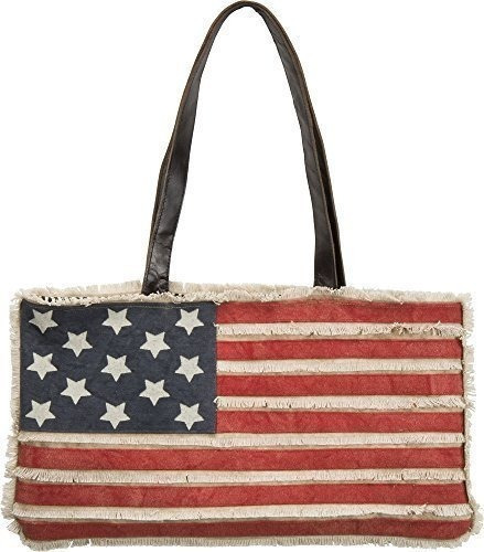 Primitivos Por Kathy American Flag Bolso Con Flecos Tote