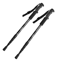 Comprar Kit x2 Bastones Trekking Gadnic Antishock Recto De Aluminio Color Negro Telescópico