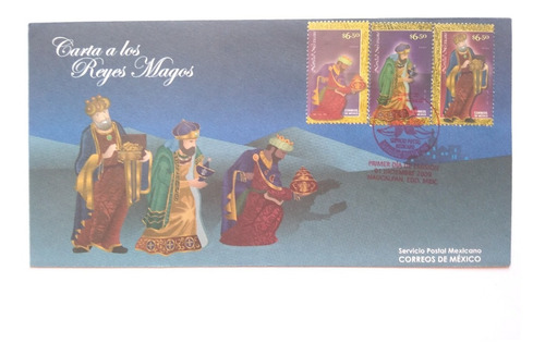 Imagen 1 de 1 de Timbre Sobre 1er Día Carta A Los Reyes Magos Navidad 2009