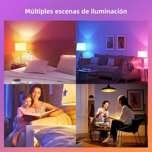 2pcs Bombilla Led Recargable Rgb Con Remoto Base E26 O E27