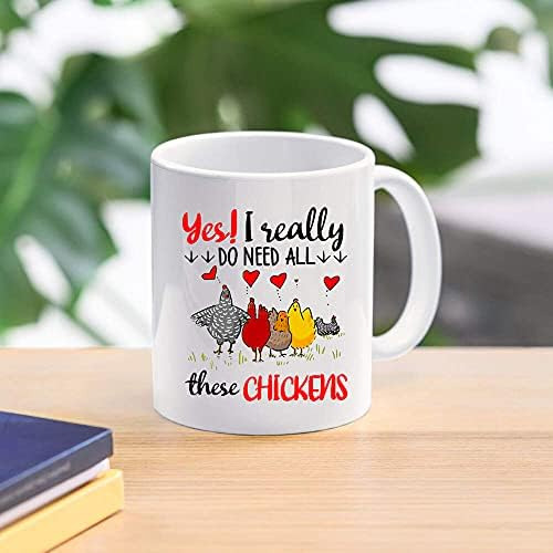 Dophome Taza De Café Divertida Con Pollo, Sí, Realmente Nece