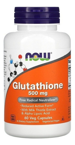 Now Foods | Glutathione 500 Mg | Glutation 60 Veg Capsules