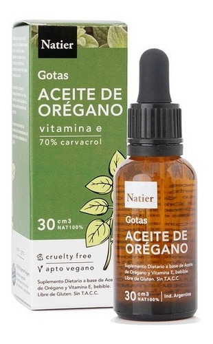 Aceite Esencial De Orégano,100% Puro X 30 Cc - Natier