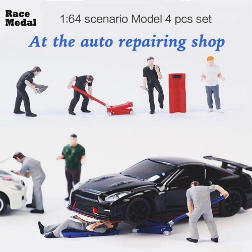 Diorama Pequeño De Reparación De Automóviles Modelo De