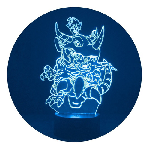 Lámpara 3d App Incluida Tai Y Greymon Digimon