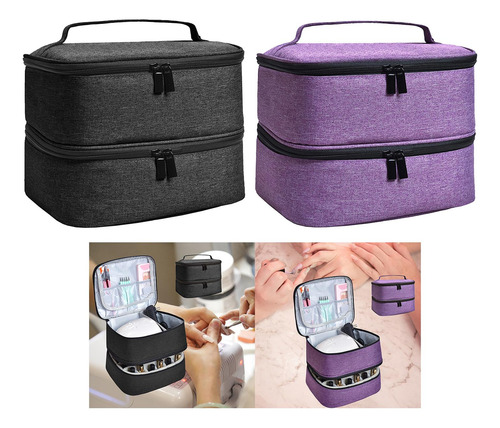 Bolsa Organizadora De Esmalte De Uñas De Doble Capa Bolsa