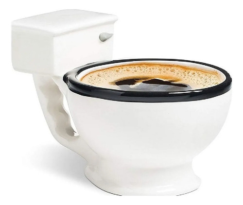 Taza Bowl De Cerámica En Forma De Wc Inodoro Color Blanco