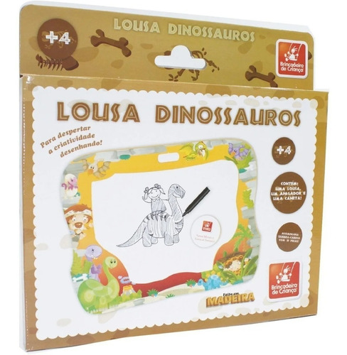 Lousa Quadro Branco Infantil Dinossauro Caneta Quebra Cabeça