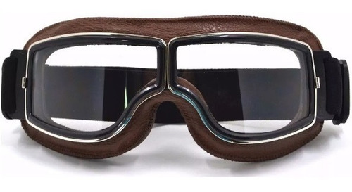 Óculos Moto Aviador Capacete Aberto Café Racer Marrom Harley