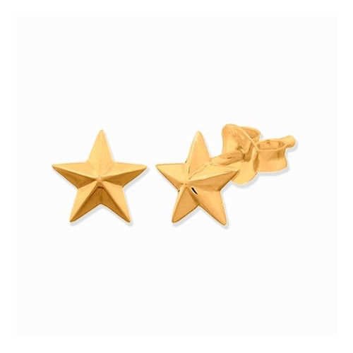 Aros Aritos Plata Con Baño De Oro Estrella Náutica