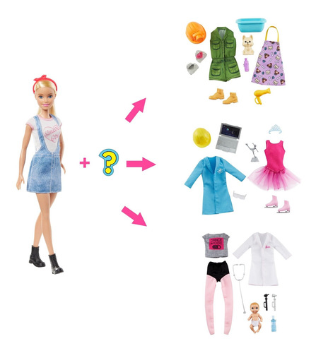 Barbie Profissoes Surpresa Boneca E Acessorios Mattel Glh62