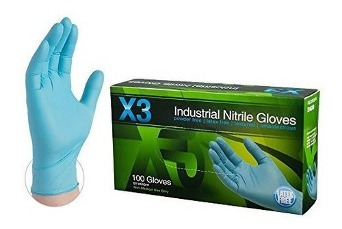 Guantes De Nitrilo Ammex X3 100caja Desechables Sin Polvo Si