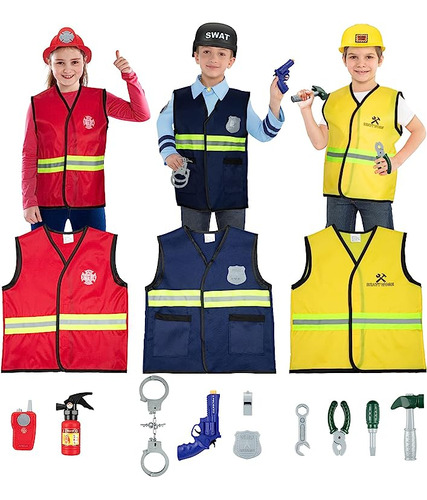 Boy S Dress Costumes Set 16pcs Pretend Role Play Set Fireman